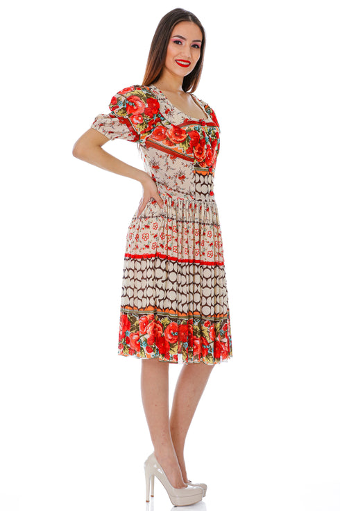 Rochie tull imprimat T-60